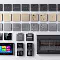 Modern switch socket panel weak box access control 3d model