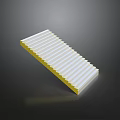 Sleek White And Yellow Striped Staircase Decoration For Modern Interior