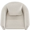 Beige Plush Fabric Accent Chair With Modern Design Comfortable Seat And Armrests