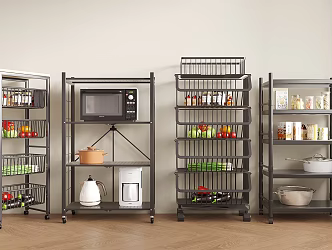 Modern Kitchen and Bathroom Storage Rack Shelf Kitchen Appliances Vegetables 3d model