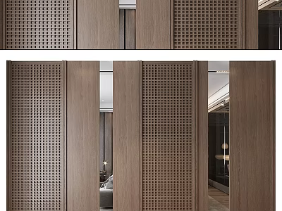 Arbor Wood Lattice Partition Panels Enhance Modern Interior Design With Wooden Finish 3d model