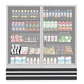 Organized Refrigerator Freezer Interior Stocked With Bottled Beverages Milk And Snacks