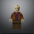 Lego Figure As Daily Life Toy With Brown Coat Blue Inner Shirt And Red Tie