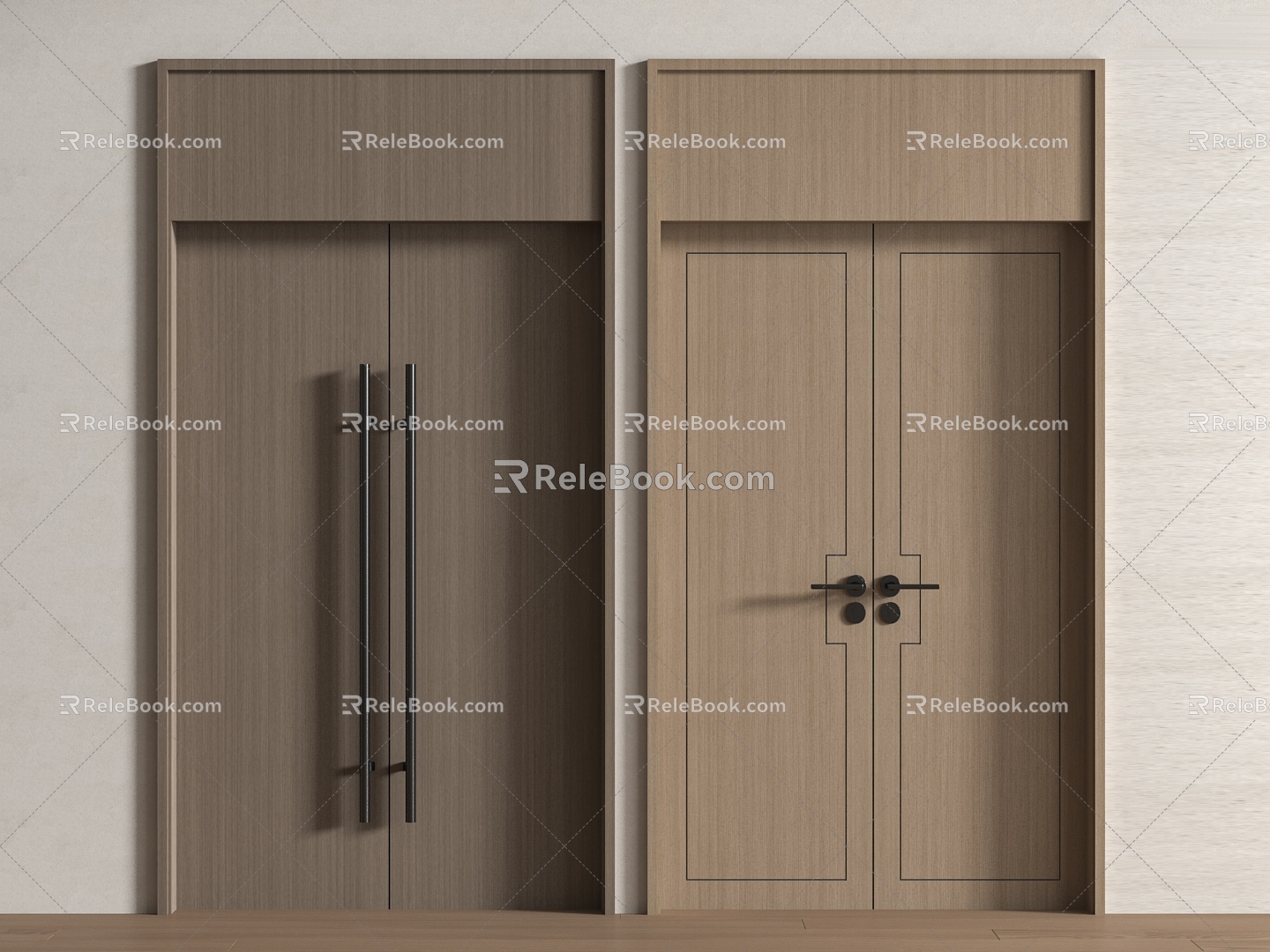 Modern double door 3d model