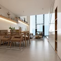 Modern Apartment Living Area With Large Windows And Minimalist Decor
