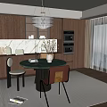 Dining table and chair combination 3d model
