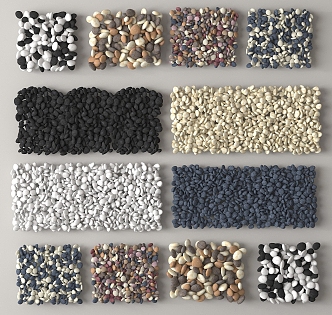 Modern Stone Pebbles Gravel Ting Step 3d model