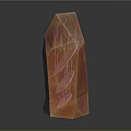 Shiny Transparent Polygonal Crystal With Orange Pink Gradient On Black Background