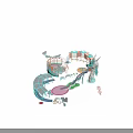 Colorful Outdoor Playground Equipment With Dragon Decoration Slides And Climbing Frames