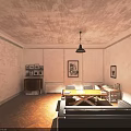 Cozy Living Dining Room Interior With Wooden Table Chairs Black Pendant Light And Wall Art
