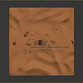Cute Cartoon Scene Featuring Orange Desert Winding Road Small Houses And Playful Characters