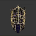 Detailed Dark Purple Spiked Weapon Helmet With Purple Runes 3D Model Mystical Combat Style