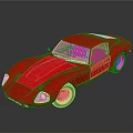 Red Classic Sports Car With Sleek Design Shiny Finish On Dark Background