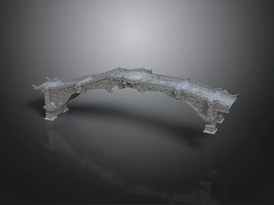 Ancient Stone Arch Bridge With Traditional Architectural Design And Ornate Railings 3d model