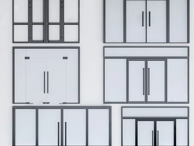 Various Styles of Modern Double Doors for Home Interior Design 3d model