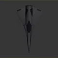 Dark Triangular Stealth Aircraft Model with Smooth Surface Sharp Edges Streamlined Design Gray Background