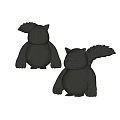 Two Adorable Gray Plush Toys with Big Tail Round Body and Sturdy Limbs