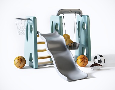 Modern slide children's toy slide swing 3d model