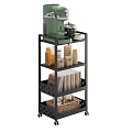 Stylish Multi Layer Decorative Storage Cabinet With Rolling Wheels For Kitchen And Living Room Organization
