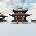 modern song-style temple song-style temple 3d model