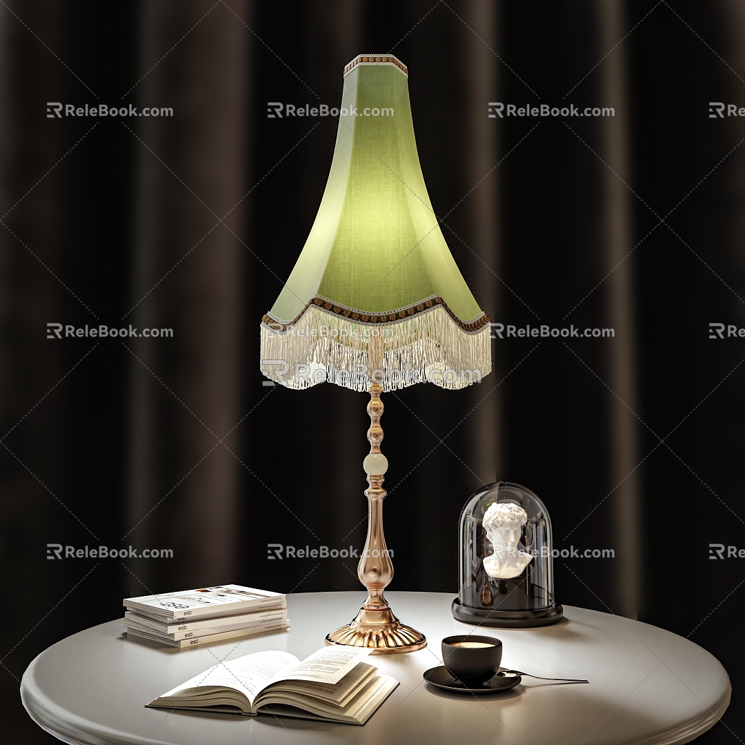 American Retro Table Lamp Lamps American Retro Table Lamp David Coffee Book Tassel 3d model