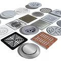 Different Types Of Bathroom Floor Drains With Various Patterns And Designs