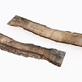Natural Wood Strips with Bark and Rustic Textures for Craft Projects 3d model