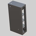 Black Vertical Industrial Equipment Cabinet With Metal Mesh Panels And Shelves