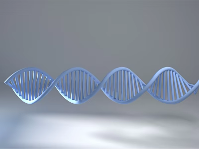 Blue DNA Double Helix Structure in Medical Device for Molecular Diagnostics 3d model