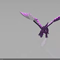 Purple Mythical Dragon Creature With Iridescent Wings And Scales In Fantasy Art