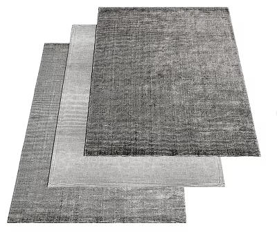 Modern Textured Square Rugs in Different Gray Shades for Living Space Decor 3d model