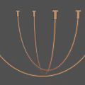 Contemporary Modern Chandelier with Curved White Tubes and Gold Finials for Elegant Interior Lighting