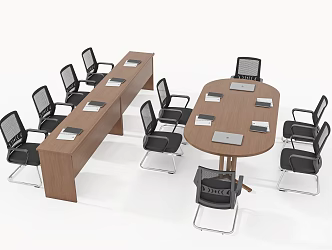 Solid Wood Conference Tables and Chairs Negotiation Tables and Chairs Office Tables and Chairs 3d model