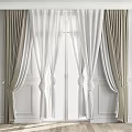 Elegant Layered Curtains With White Sheer And Cream Drapes For Window Decoration