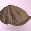 Classic Brown Fabric Hat With Stylish Brim And Textured Surface Design