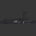 Futuristic Spaceship Design For Space Exploration With Aerodynamic Structure And Red Blue Lighting