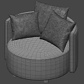 Beige Accent Chair with Soft Bouclé Fabric Comfy Armrests and Decorative Pillows Modern Design