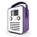 Retro Radio With Brown And White Design Leather Strap Digital Display And Time Function 3d model