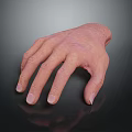 Realistic Human Hand Showing Natural Skin Tone Neatly Trimmed Nails Detailed Texture on Dark Background