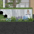 Elegant Landscape Feature Wall With Green Plants Colorful Flowers And Number 8 At Bella Residences