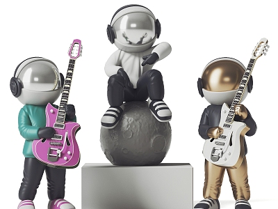 modern music astronaut ornaments astronaut ornaments 3d model