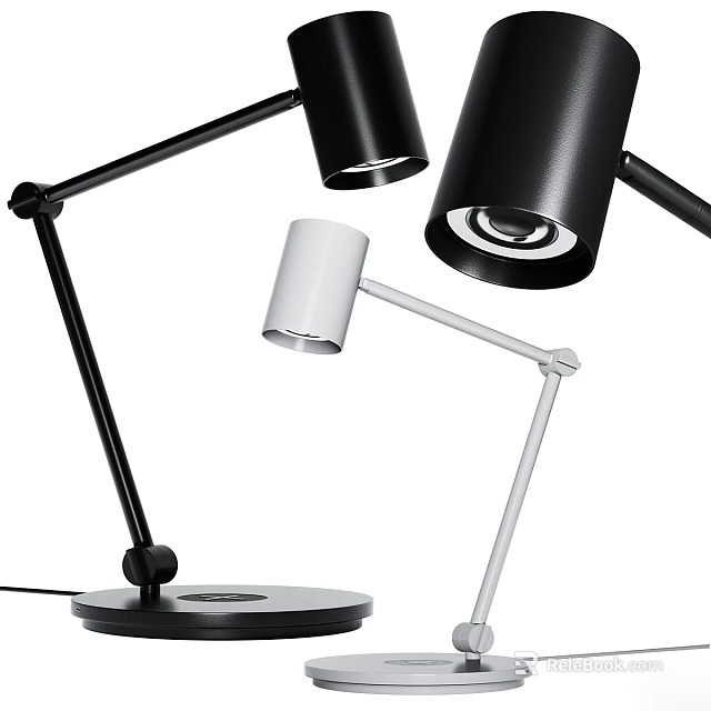 Modern Minimalist Desk Lamps With Black And White Sleek Adjustable Design 3d model 