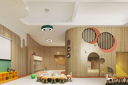 Modern Kindergarten Classroom 3d model