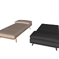 Modern Upholstered Sofa Benches In Light Brown And Black Minimalist Design