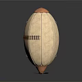 Vintage Steampunk Airship Design With Propeller Leather Envelope And Wooden Basket