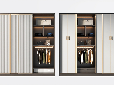 Modern wardrobe combination model