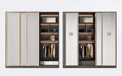 Modern wardrobe combination 3d model