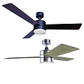 Stylish Ceiling Fans Light Wood Dark Black Blades Silver Black Bases With Built In Lights