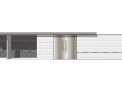 Modern Entrance Door Design With Metal Frame And Stone Wall Panels 3d model