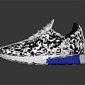 White Lightweight Athletic Sneakers With Breathable Mesh Upper And Black Accents